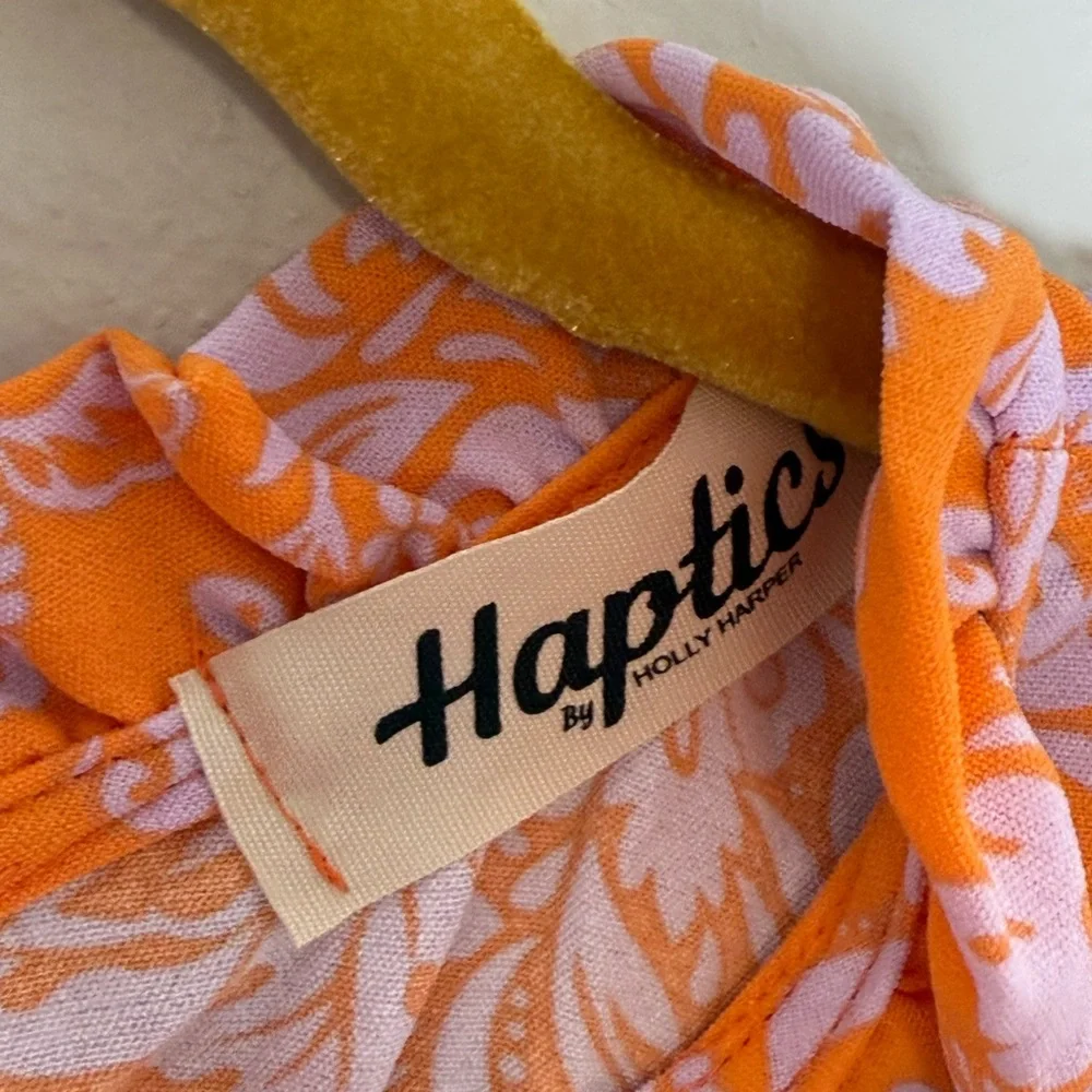 NWOT Haptics Flutter Sleeve Floral Blouse in Orange - Picture 6 of 7